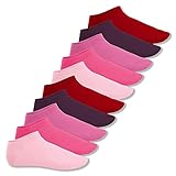 Footstar Herren & Damen Sneaker Socken (10 Paar), Kurze Sportsocken aus Baumwolle - Sneak It! - Berrytöne 39-42