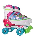 Best Sporting Rollschuhe für Kinder und Jugendliche, Größe verstellbar, ABEC 7 Carbon, pink, blau-weiß oder pink-weiß (pink/bunt, 28-31)