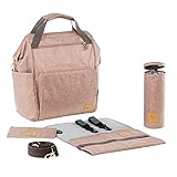 LÄSSIG Baby Wickelrucksack Wickeltasche inkl. Wickelzubehör nachhaltig produziert/Goldie Backpack, rose