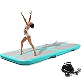 Minetom 100CM Aufblasbare Gymnastikmatte Tumbling Matten für Tumbling,mit Pumpe Geeignet für Gymnastik, Yoga, Training und Parkour zu Hause, 10cm hoch