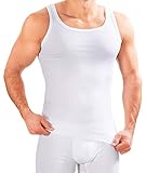 MERISH Herren Unterhemd 5er Pack Tank Top Feinripp Baumwolle Weiß T-Shirt 400 (S, 400 5er Pack Weiß)