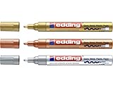 EDDING 750 Lackmarker 3er Sparpaket | 9 Farben & Sortierte zur Auswahl! (3er Set, Sortiert Metallic)