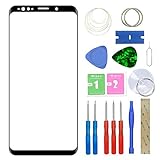 MovTEK Display Reparatur Set Frontglas Ersatz für Samsung Galaxy S8 Plus S8+ G955F Original Front Glas Displayglas mit Werkzeug und Kleber (Schwarz)