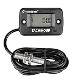 Runleader Rotating Shaft Hour Meter Tachometer, Drehzahl-Magnetaufnehmer, Wartungserinnerung, Display-Abschaltung für Rasenmäher-Generator-Kompressor Marine Diesel- / Gasmotor Motor und Prozess
