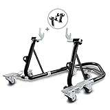 ConStands Mover I - Motorrad Montageständer Kompatibel für Hinten Rangierhilfe Hinterrad-Ständer Heber Universal hinten Schwarz