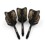 CUESOUL ROST personalisierte integrierte Dartpfeile Schäfte und Darts Flights Medium, Set von 3 Stück Drachen Pattern (CSAK-5JL1)