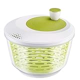 Westmark Salatschleuder, Fassungsvermögen: 4,4 Liter, ø 23,5 cm, Kunststoff, BPA-frei, Spinderella, Farbe: Transparent/Weiß/Grün, 2430226A
