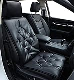 Big Ant Auto Sitzauflage Sitzkissen Auto Weich Sitzbezug Auto Vordersitze mit PU Leder für Vier Jahreszeiten, Autositzbezüge Geeignet für Auto Vordersitz, Hause und Büro, Schwarz (1 Stück)