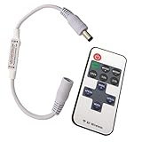 LED Funk Dimmer/Schalter 12V DC Gleichspannung mit Fernbedienung für alle dimmbaren LED Lampen mit Stecker und Buchse (mit Hohlsteckern)