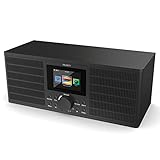 Majority Peterhouse Graduate Internetradio WiFi/WLAN mit Bluetooth, Spotify Connect Streaming, DAB & FM, Fernbedienung, USB-Aufladung und -Eingang, AUX-Eingang, Dual-Wecker, Farbdisplay