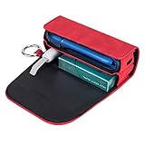 DrafTor E Zigarette Tasche, PU Leder Zigarettenetui fr 3.0 mit mit Clip oder Schnalle (nur Geldbrse) (Rot)