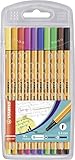 Fineliner - STABILO point 88 - 10er Pack - 10 Standardfarben