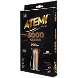 Atemi Pro Carbon 3000 Tischtennisschläger - Überlegene Kontrolle & Power | ITTF-zugelassener Belag | Hergestellt aus natürlichen exotischen Hölzern | Aktualisierte Griffe, Farben und Verpackungen