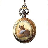 Süßer Fuchs Taschenuhr-Halskette, romantische Geschenkidee für Sie, Frauenschmuck, personalisierte Geschenke