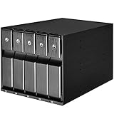 Silverstone Sst-FS305-12G - trägerloser 3 x 5, 25' Aluminium Hot Swap Festplatten-Wechselrahmen für 5 x 3, 5' SAS-12G/SATA-6G-HDDs oder SSDs mit Metallschloss an jeder Einschubtür, Statusanzeige-LEDs