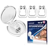 Schnarchstopper Premium Nasenclip [4er Set], Neuartige Nasenklammer gegen Schnarchen für möglich bessere Atmung | Für ruhige und entspannte Nächte |Sofortige Anti Schnarch Hilfe |BPA-Frei