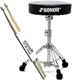 Sonor DT-2000 Drumhocker Schlagzeug Hocker + keepdrum Drumsticks 1 Paar