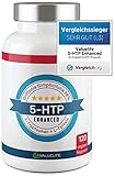 5-HTP Enhanced: VERGLEICHSSIEGER 2021* 180mg 5 HTP aus Griffonia Simplicifolia Extrakt I Plus: L-Tryptophan, L-Tyrosin, Tigergras & Vitamin B6, B12 - 120 vegane Kapseln von VALUELIFE