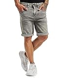 Sublevel Herren Denim Jeans Bermuda-Shorts mit Aufschlag Grey 32