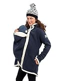 Viva la Mama I Umstandsmode Mantel Winterjacke Damen Tragejacke mit Einsatz Winter Fleece - Arctica blau - S