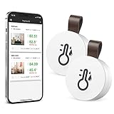 Brifit Kabelloses Thermometer Hygrometer, Bluetooth Thermo Hygrometer mit Smart Sensor App, Thermometer Innen Hygrometer mit Datenlogger und Daten Export, für Haus, Terrarien, Gitarrenkoffer (2 Pack)