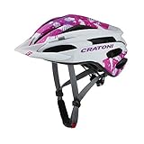 cratoni - Pacer Jr. - White-pink Glossy - 50-55 cm - inkl. RennMaxe Sicherheitsband - Kinder Jugendliche