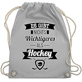 Shirtracer Eishockey - Es gibt nichts Wichtigeres als Hockey - Unisize - Hellgrau - eishockey schläger - WM110 - Turnbeutel und Stoffbeutel aus Baumwolle
