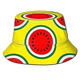 NoneBrand Wassermelonen-Hut, nahtloses Muster, flache Oberseite, atmungsaktiv, für Reisen, Fischer, Unisex