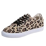 Xmiral Damen Canvas Sneakers Low Cut Canvas Schuhe Schnüren Casual Tennisschuhe(38,Gelb)