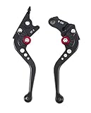 Motorrad Kurz Kupplung Bremshebel CNC Verstellbare Aluminium fur Sportmotorrad CBR250R 2011-2013 CBR500R/CB500F/X CBR300R ein paar (F25/H250) SPL026 (Schwarz)