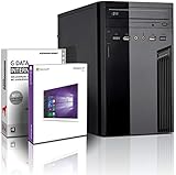 shinobee Flüster-PC Quad-Core Office/Multimedia PC Computer mit 3 Jahren Garantie! inkl. Win10 - Intel Quad Core 4x2.41 GHz, 8GB RAM, 500GB HDD, DVD±RW, Intel HD, HDMI, VGA, MS Office, USB3.0#6591