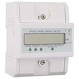 Keenso Stromzähler 220 / 380V 20-80A Energieverbrauch Digitaler Stromzähler 3 Phasen 4P KWh Zähler mit LCD
