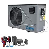 well2wellness Full-Inverter Wärmepumpe Mida.Joy 7- Poolheizung mit Einer Heizkapazität bis 6,8 kW Plus Bypass Set Basic + Abdeckung