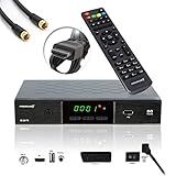 PremiumX HD 520 FTA Digital SAT Receiver DVB-S2 FullHD HDTV Satelliten Empfänger HDMI SCART USB Mediaplayer Antennenkabel, Vorprogrammiert