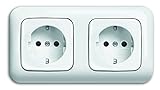 Komplett-Set BUSCH-JAEGER, Steckdose, 2-fach -weiß- -Reflex SI-
