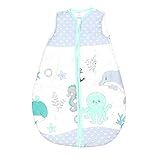 TupTam Baby Schlafsack Wattiert ohne Ärmel ANK001, Farbe: Ozean Grün, Größe: 62-74