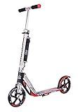 HUDORA 14724 BigWheel 205-Das Original mit RX Pro Technologie-Tret-Roller klappbar-City-Scooter, schwarz/rot