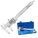 Messschieber Digitale Schieblehre, Preciva Edelstahl Messlehre Messwerkzeuge Spritzwasserdicht Staubdicht mit Ersatzbatterie und größem Display - 150 mm