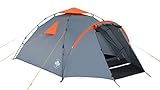 Lumaland Outdoor Pop Up Familienzelt Wurfzelt 3 Personen Zelt Camping Festival etc. 220 x 220 x 130 robust Grau