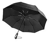 Regenschirm Schirm Taschenschirm Umbrella Trekkingschirm Wanderregenschirm Sturmfest Herren, windfest 150 km/h wasserabweisend Teflon-Beschichtung klein leicht transparent 95 cm TRAVANDO