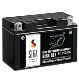 SIGA BIKE GEL YTX12A-BS Motorradbatterie 12V 12Ah 240A/EN Gel12-12A-BS GEL Batterie 12V doppelte Lebensdauer entspricht 51013 BTX12A-BS CTX12A-BS YTZ12S GT12A-BS vorgeladen auslaufsicher wartungsfrei