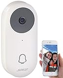 Somikon Türklingel Kamera: WLAN-HD-Video-Türklingel mit App, Gegensprechen, 156°-Bildwinkel, Akku (Klingel mit Kamera)