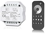 Funk-Dimmer 230V - TRIAC universell einstellbar für LED mit Phasenan- oder Phasenabschnitt - elektronischer Dimmeinsatz kompatibel mit Tastschalter (Funkdimmer + Fernbedienung)
