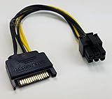 PC24 Shop & Service Adapter 1x 15pin SATA Stecker auf 1x 6pin PCIe Stecker | Grafikkartenstromanschlusskabel