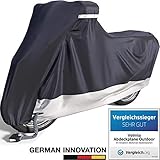 Velmia Motorrad Abdeckplane Outdoor & Indoor [Größe L] Roller Abdeckplane wasserdicht, Winterfest, lackschonend & hitzebeständig - VERGLEICHSSIEGER