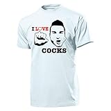 I Love Cocks Blowjob Blasen Gay Schwul Homo Penis Oral Verkehr T Shirt #19696, Größe:M, Farbe:Weiß