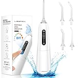 Liberex Oral Munddusche Elektrische mit DIY-Modus - Irrigator zahnreiniger mit LED-Display, IPX7 Wasserdicht, Water Flosser, 5 Modi(Soft,Medium,Strong,Pulse,DIY), 300ML Wassertank, USB Wiederaufladbar