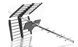 One For All DVB-T/DVB-T2 Outdoor/Außenantenne - 4K 1080P HD/HDTV Fernseher TV Antenne - 0-50 km Reichweite – 10 meter Koaxialkabel - UHF - Silber - SV9453