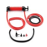 Trintion Öl Absaugpumpe manuelle Handpumpe Saugpumpe mit 3 Schläuchen, Luftpumpe Aufsätze, rot für Gas Öl Benzin Wasser und andere Flüssigkeiten im Notfall