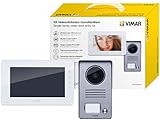 Vimar K40910 Video-Türsprechanlage für die Wand, grau das Kennzeichen und weiß der Monitor